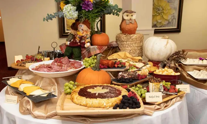 An Autumn festival themed table with seasonal treats