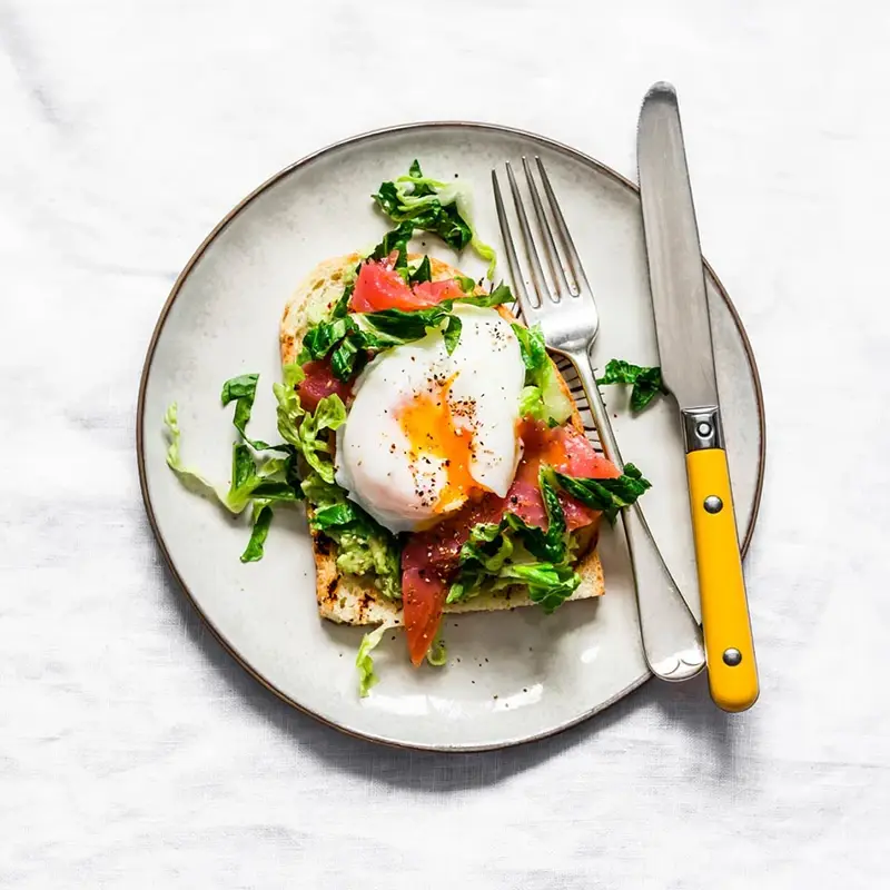 A plate of eggs benedict