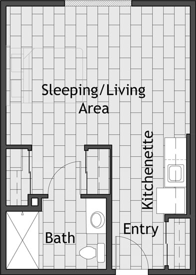 Studio Apartment floor plan layout