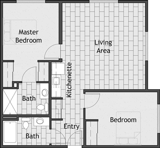 Two-Bedroom Apartment floor plan layout